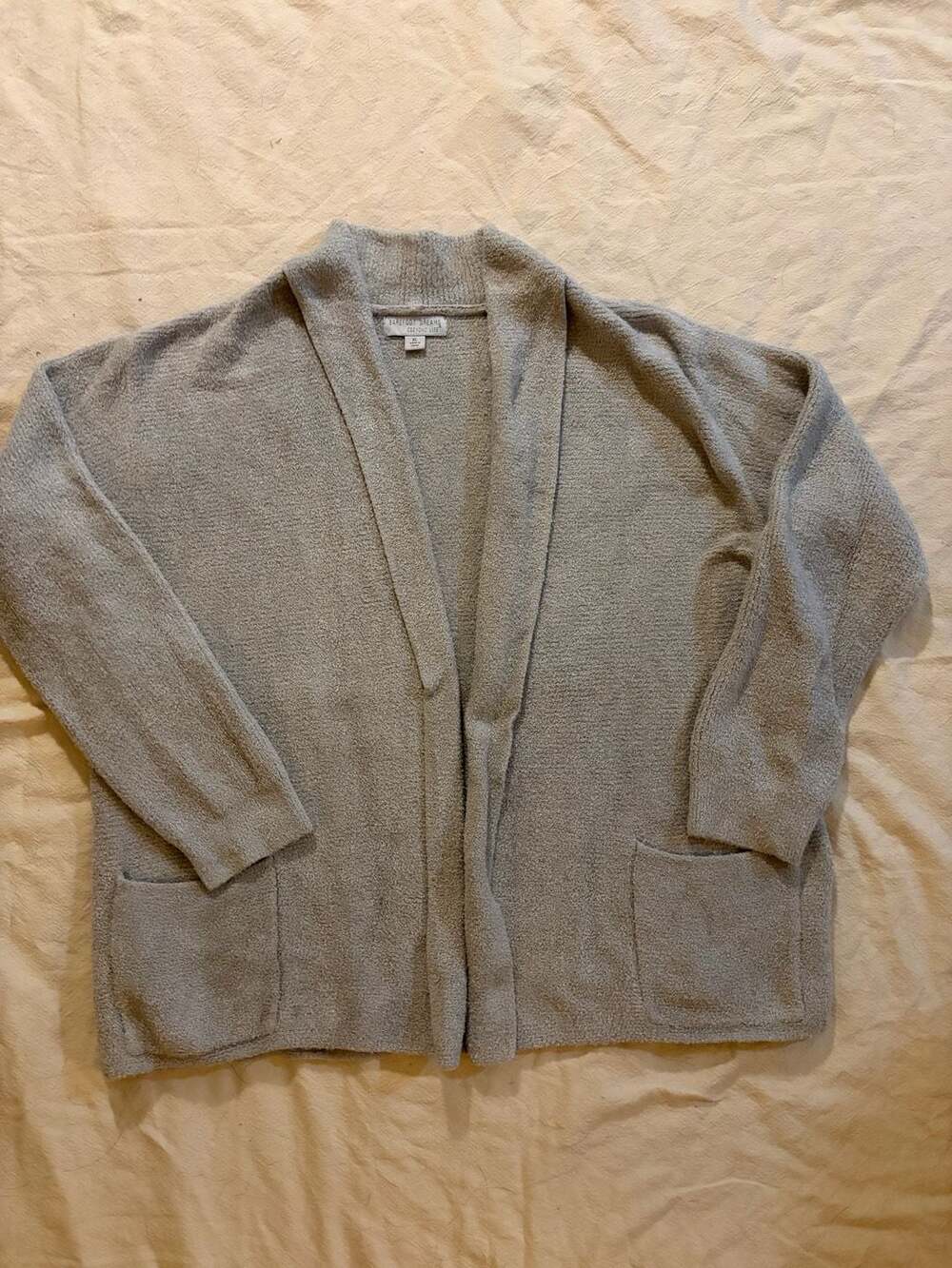 Barefoot Dreams CozyChic Lite Shawl Collar Cardigan Gray Size XL BDWCL1732